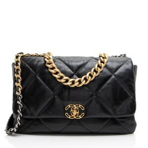Chanel Lambskin 19 Maxi Flap Shoulder Bag